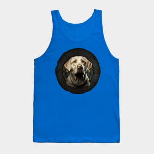 Circular Retro Labrador Owner Golden Black dog Dad Mom Tank Top